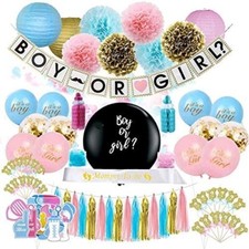 Baby Gender Reveal Party Supplies, 99 Pcs Baby Shower Boy or Girl Decoration