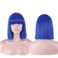 Us Short Straight Bob Bobo Wigs With Flat Bangs Cosplay Party Show Hair Style Us Short Straight Bob Bobo Wigs With Flat Bangs Cosplay Party Show Hair Style