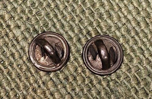 Pair Of WW2 Sterling Silver Military Pin Clutch Backs 2x Solid Sterling Clutches - Picture 2 of 15