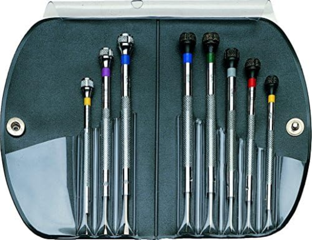 USAG 342 SE8 - Serie di 8 cacciaviti di precisione per viti con intaglio e impro