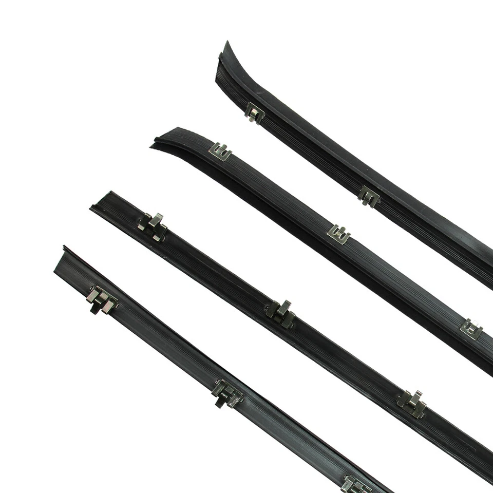 Front Door Window Run Sweep Felts for Chevy GMC Truck Weatherstrip Seals Kit Set - Изображение 2 из 4