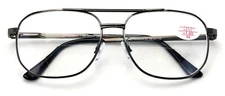 Bifocal Metal Aviator Reading Glasses Big Lens Spring Hinge Square Clear Reader 