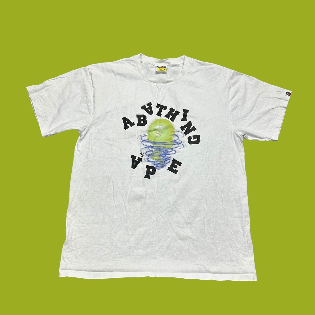 BAPE Tシャツ A Bathing Ape Tornado Storm BAPE T-Shirt White Adult Size XL
