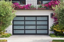 Full View Garage Door 10 x 7 Anodized Matt Black Frame With Frosted Glass