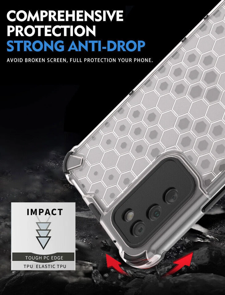 Honey Comb Clear Phone Case For Huawei Honor 20 50 60 70 X30 8X 9X Magic 4 V30  - Image 3 of 4