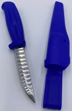 Promar 3.75" Bait Knife Fixed Blade & polyethylene Sheath Blue ~ New