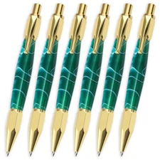 Hexagonal Click Pen Kit, Gold Finish, 6 Pack, Legacy Woodturning