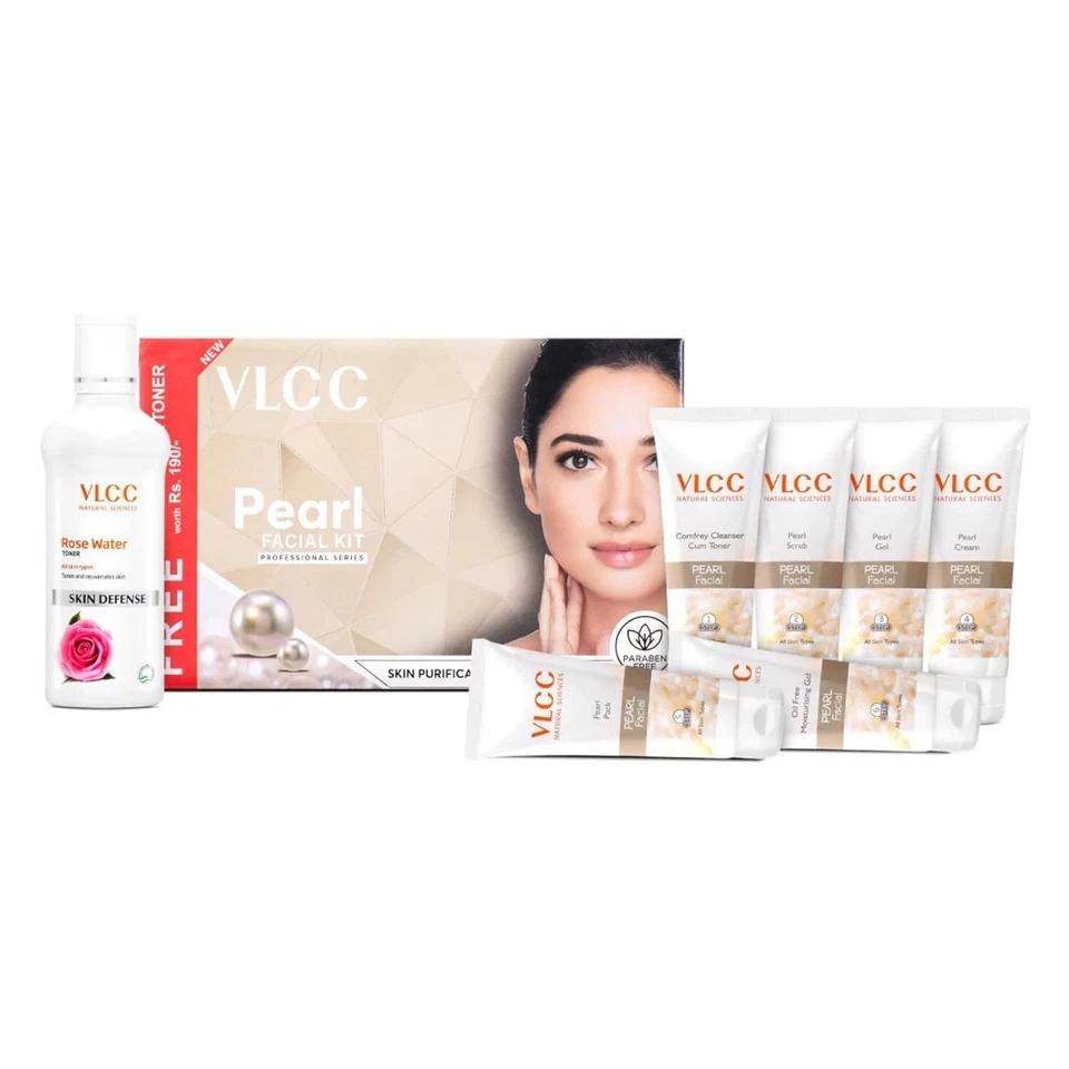 Kit facial VLCC Pearl, eliminación de manchas con tónico de agua de rosas GRATIS sin parabenos Foto 2 de 4