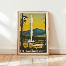 Poster Vintage Parco Nazionale Yellowstone - Vecchia Stampa artistica da parete retrò fedele