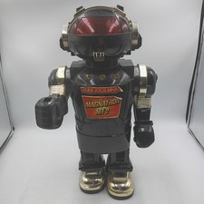 Vintage New Bright Magnatron MT-2 Walking Robot Black Hong Kong 15 inch READ