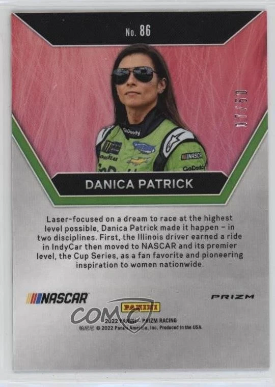 2022 Panini Prizm Icons Checkered Flag Prizm /50 Danica Patrick #86 - Image 2 of 2