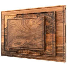 Walnut Wood Cutting Boards Set – Non Toxic, Solid Wood Cutting Board with Jui...