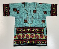 Vintage Abstract Dashiki Sz L African Embroidered Art 90s