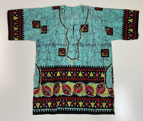 Vintage Abstract Dashiki Sz L African Embroidered Art 90s