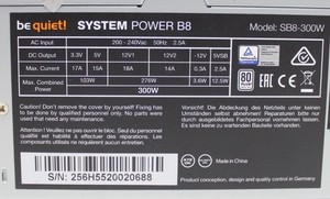Be Quiet System Power B8 300W (BN256) ATX Netzteil 300 Watt 80+   #156804