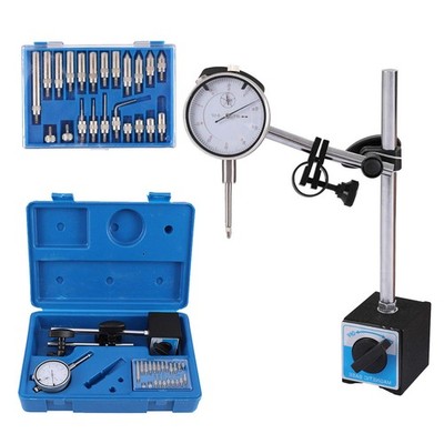 Qnkaa Dial Indicator with Magnetic Base Holder Fine Adjustable Long Arm 0-1''... 
