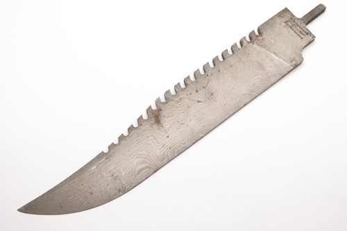 Vtg 1986 Parker Edwards Archegos USA Fixed Damascus Bowie Knife Blade Blank #5
