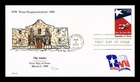 REPUBLIC OF TEXAS 150TH ANNIVERSARY FDC THE ALAMO HAND COLORED CACHET US COVER