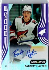 2019-20 UD Synergy Purple RC Auto Barrett Hayton Phoenix Coyotes Mammoth NHL