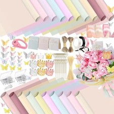 548Pcs Flower Wrapping Paper Kit with 200Sheets Waterproof Bouquet Wrapping