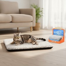 Thermal Self-Warming Cat Bed - 15x19 Ultra-Soft Fleece, Non-Slip Design