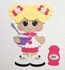 Sugar And Spice Girl Blonde Hair. Scrapbook, Card making Paper Piecing