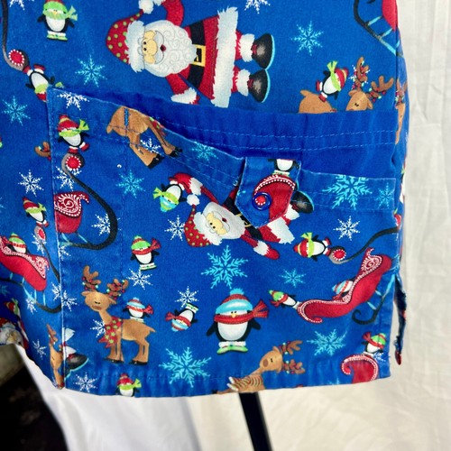UA Scrubs Christmas Santa Set Women's Large Top Pants Pockets Nursing Medical - Picture 5 of 14