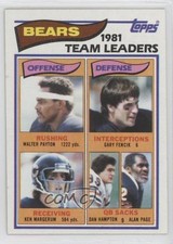 1982 Topps Team Leaders Walter Payton Gary Fencik Ken Margerum Dan Hampton 0s4