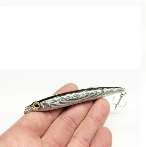 Bass Pollack Sinking pencil lure 95mm 17g Chrome petrol sprat long cast BBK hook - Picture 5 of 20