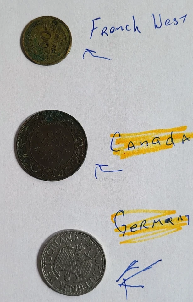 10 World Coin Lot - WWII Era &Older - Germany, USSR, FW Africa- NO SILVER -49.3g - Image 3 of 4