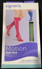 New! SIGVARIS Motion High Tech 412CMM54 Compression Socks 20-30mm MM LIME