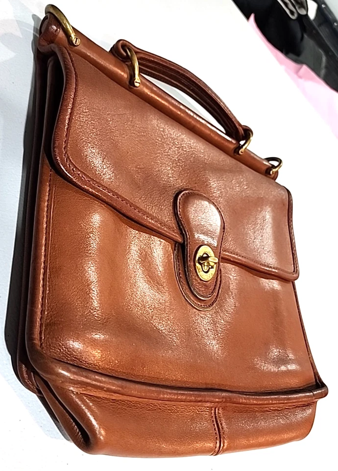 Bolso Coach 9927 Willis Vintage Cuero Marrón Asa Superior Sin Correa Foto 3 de 4