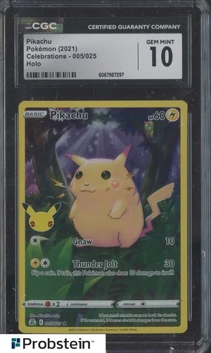 2021 Pokemon Celebrations 005/025 Pikachu Holo CGC 10 GEM MINT
