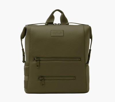 DAGNE DOVER INDI DARK MOSS OLIVE GREEN NEOPRENE LARGE DIAPER BACKPACK W/DUSTBAG
