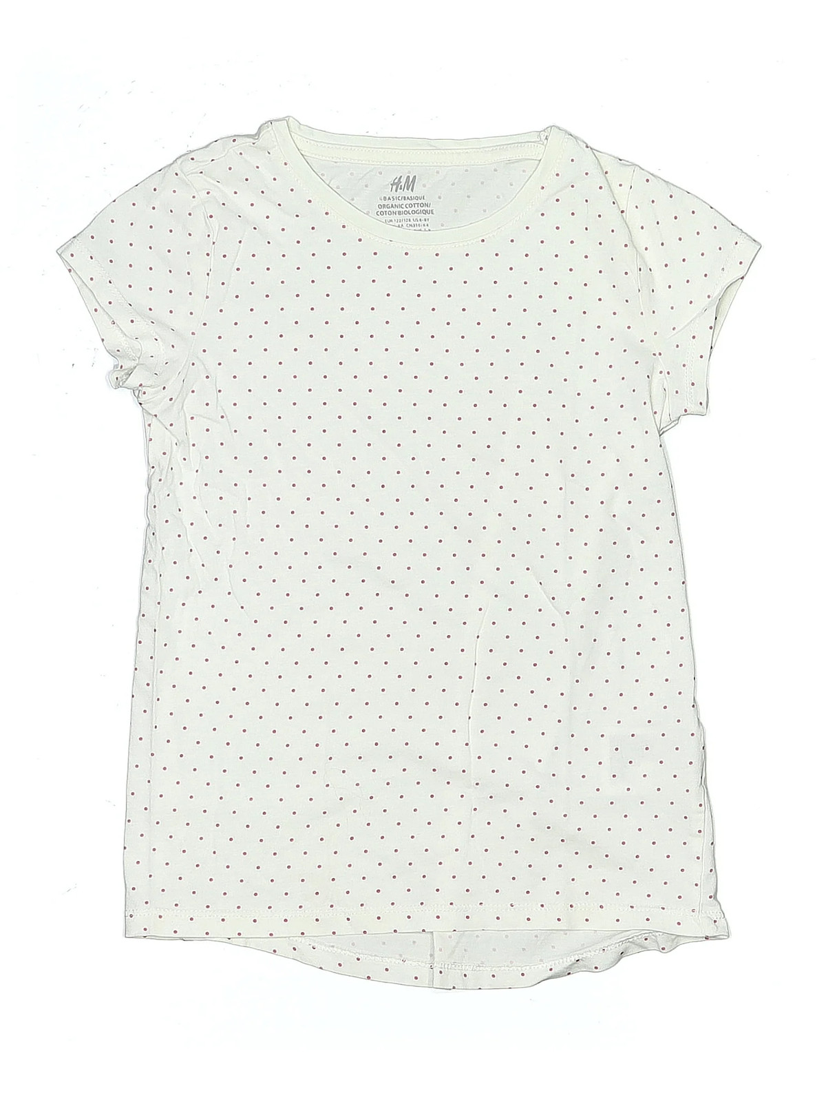 H&M Girls Ivory Short Sleeve T-Shirt 6X