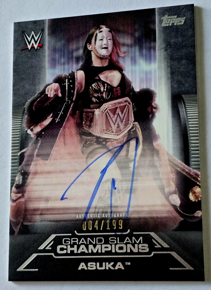 2021 Topps WWE Asuka On Card Auto #'d/199 Grand Slam Champions - Image 2 of 4