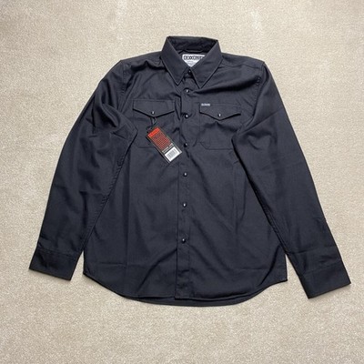 Dixxon Flannel Company Hemd Herren Medium schwarz neu Outlaw Motorrad Druckknopf D-Tech