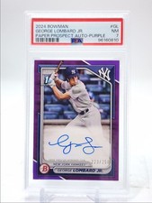 GEORGE LOMBARD JR. 2024 BOWMAN 1ST PURPLE BORDER PAPER AUTO /250 PSA 7 Q2761