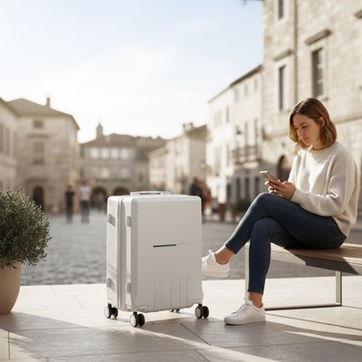 24inch Suitcase, Tourism Suitcase With Wheels, Wide Handle Luggage With Tsa Lock
