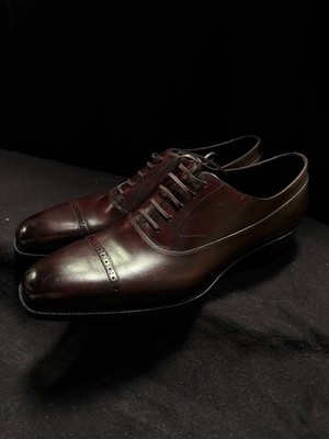 Yearn Shoemaker Oxford Burgundy Museum Patina Calf Leather US 11.5 Hand Welted