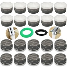 20x 1.5 GPM Faucet Aerator Replacement Insert White ABS Plastic Mesh