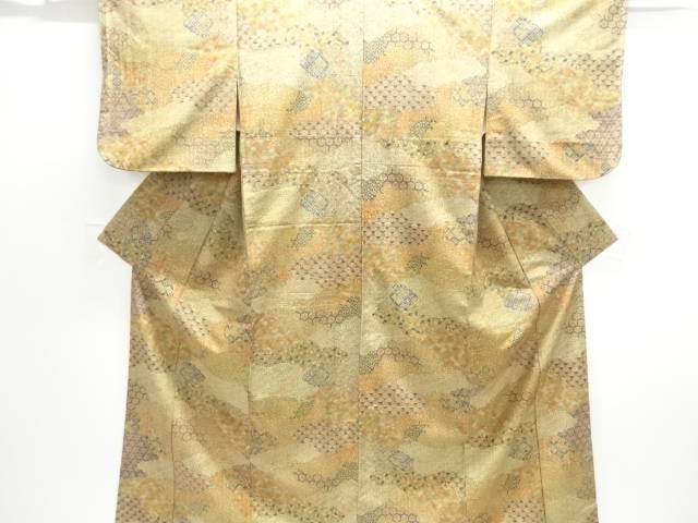 Sou Handwoven Cotton Kimono Cloud Pattern Used 153cm Excellent Condition