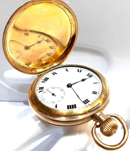 ANTIQUE  SWISS MADE  15 JEWELS   FULL HUNTER POCKET WATCH DENNISON   NOT WORKING