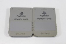 Lot 2 Official SONY PlayStation PS 1 OEM PS1 Memory Card SCPH-1020 Gray Grey 3