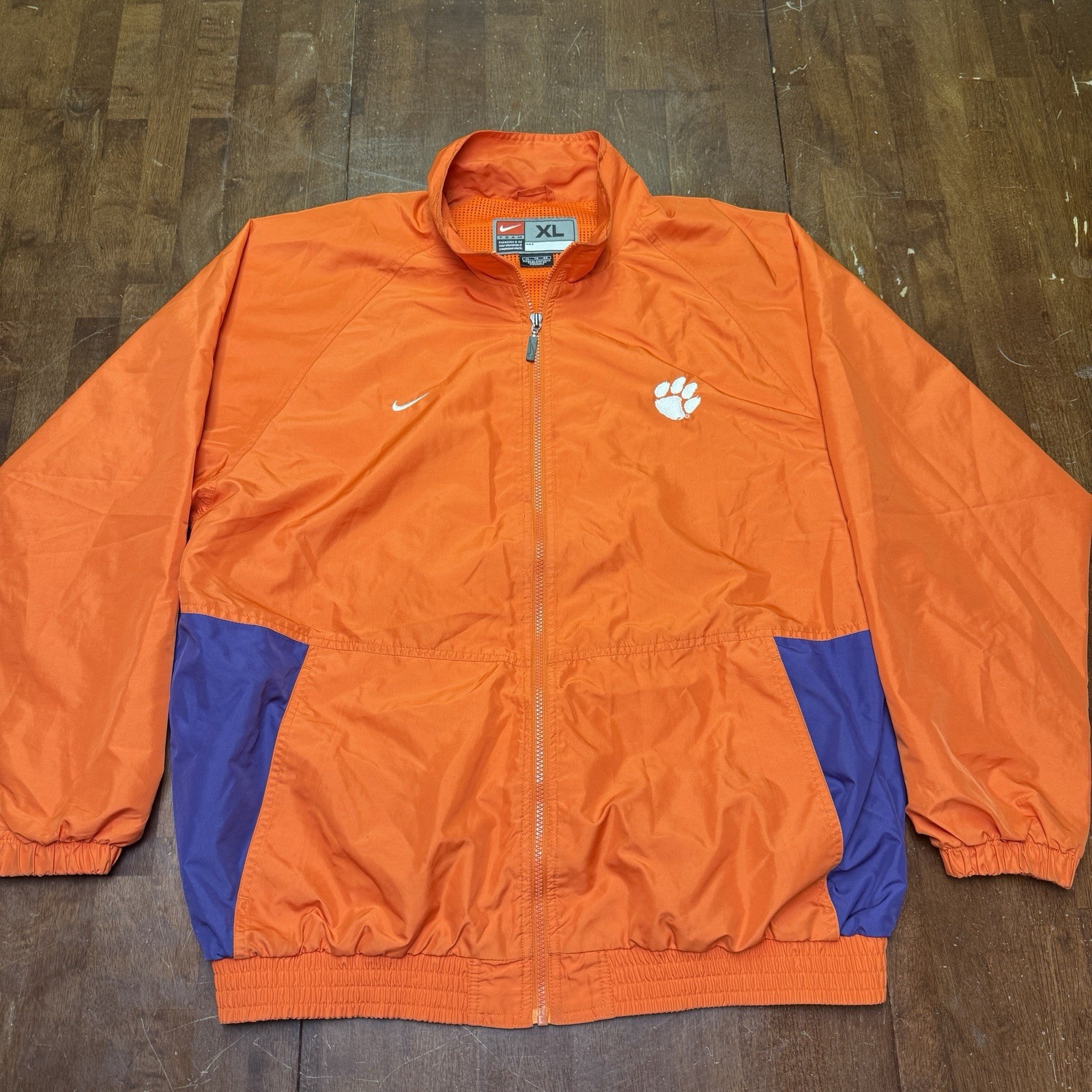 SACAI X NIKE Giacca a vento vintage Nike Team Clemson Tigers uomo XL arancione Y2K calcio