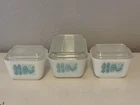 Vintage 6pc Set Pyrex Amish Butterprint Refrigerator Dishes w/ Lids 2x 501,  502