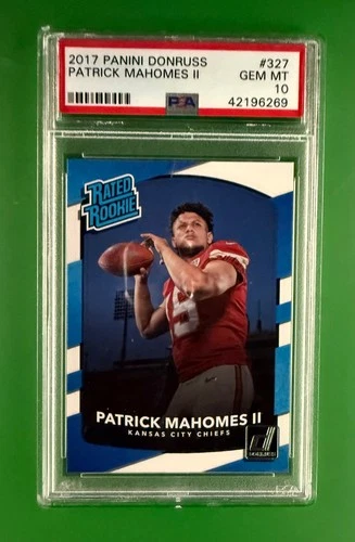 2017 Panini Donruss PATRICK MAHOMES RC Rated Rookie PSA 10 #327 Chiefs