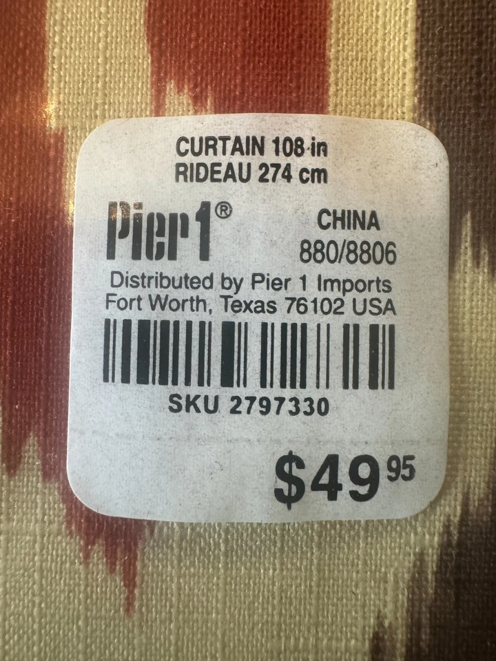 Paneles de ventana Pier 1 Importaciones (2) 108" de largo multicolor NUEVO EN PAQUETE Foto 4 de 4