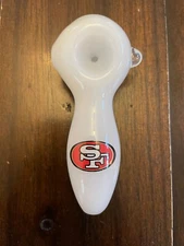 4" Premium Glass Spoon Pipe Bowl Piece White San Francisco 49ers Thick Quality