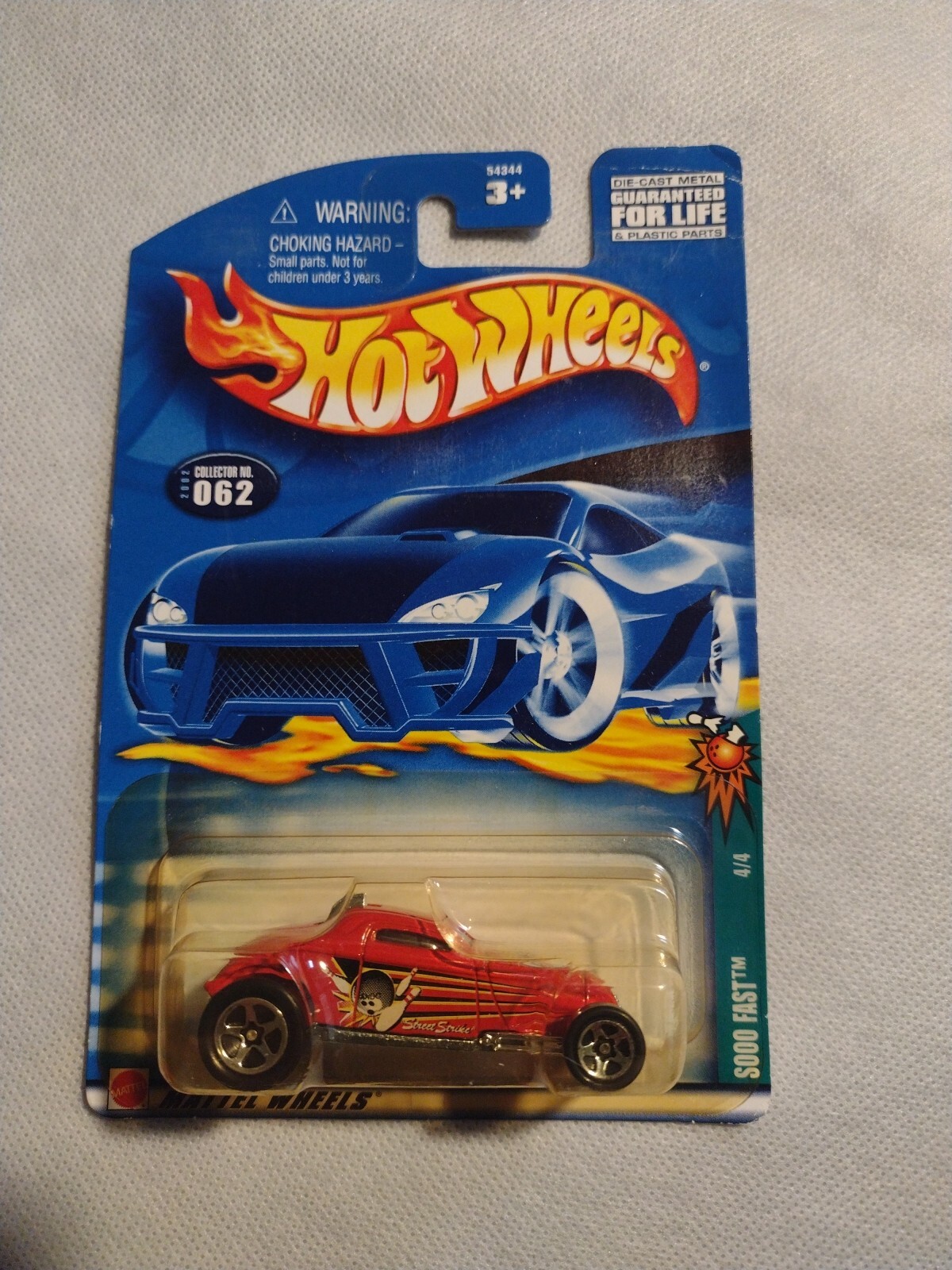 Hot Wheels 2002 SOOO FAST #062 Spares 'n Strikes Series 4/4 Red 54344 Mattel 